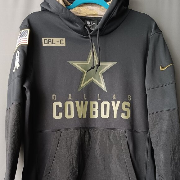 Nike Other - Nike Dallas Cowboys Hoodie Men Medium Black Green Camo Salute Service On Field